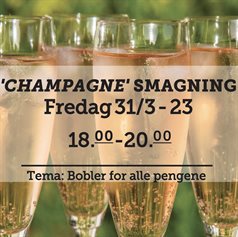 'Champagne' - smagning fredag d. 31 marts 2023 - slikforvoksne.dk